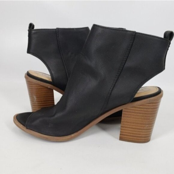 Circus Sam Edelman Kammi Black Peep Toe Ankle Bootie Open back Size 7.5 - Picture 10 of 16